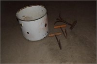 Antique Carriage Step, Two Hay Hooks and an