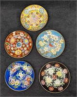 5 Vintage Japanese Hand Painted Mini Plates