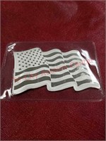 One troy ounce 999 silver American flag