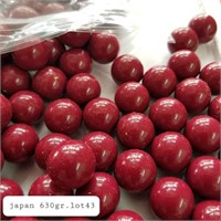 VTG JAPAN 16MM RED MARBLE ACRYLIC PEARLS 630 GRAMS