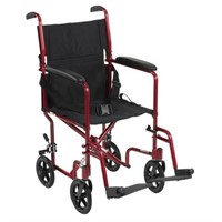 Lightweight Transport Wheelchair in Red