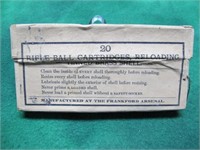 20 RIFLE BALL CARTRIDGES  SEALED BOX, - FRANKFORT