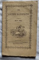 Rare May 1852 "Youth's Dayspring" Pamphlet 20 Pgs