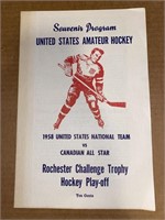 1958 USA vs CANADA Hockey Program