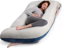 CauzyArt U-Shape Pregnancy Pillow  55in Gray/Blue