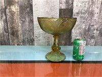 Vtg. depression glass footed bowl