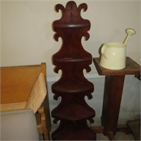 Antique Wood Corner Shelf Unit