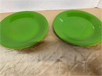 2 GREEN FIESTAWARE PLATES