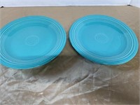 2 TURQUOISE FIESTAWARE PLATES