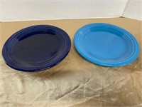 2 BLUE FIESTAWARE PLATES