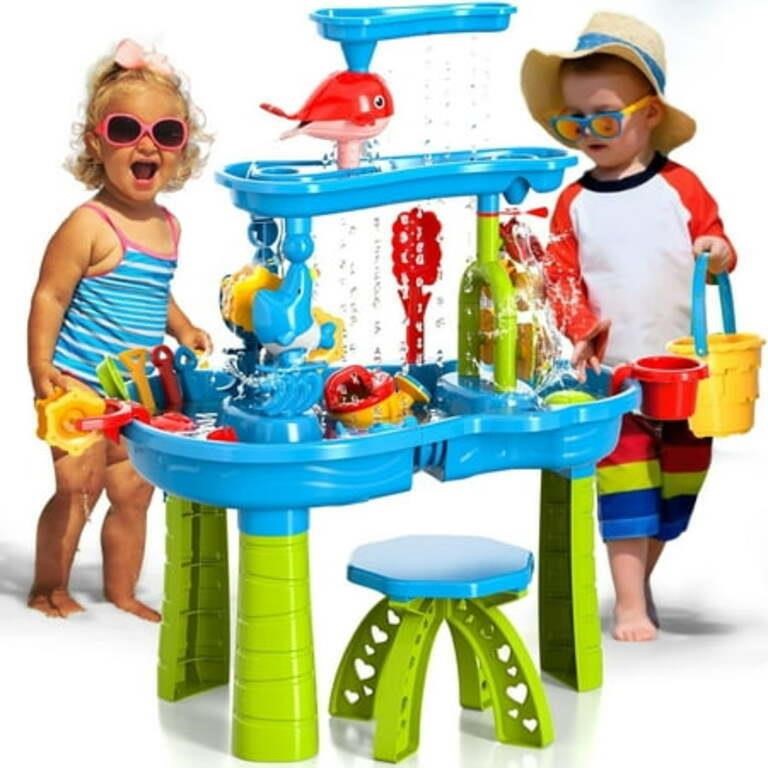 3-Tier Water Table Toy Summer Play for Toddlers Ag