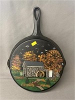 Paint Decorated Cast Iron Frying Pan
