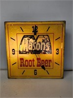Mason's Root Beer Light Up Advertising Clock