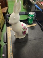 Bunny Floral Pottery Figure