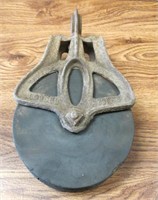 Antique Wood & Iron Pulley