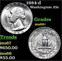 1984-d Washington Quarter 25c Grades GEM++ Unc