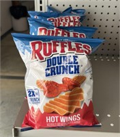 (6) Ruffles Double Crunch Hot Wing Bags