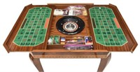 (5) ITALIAN MARQUETRY GAMES TABLE & CHAIRS