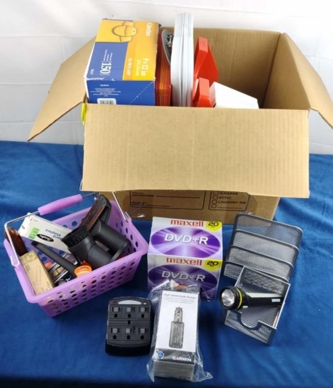 Box of Misc Office Supplies