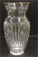 Marquis By Waterford Crystal Vase With Gilt Rim