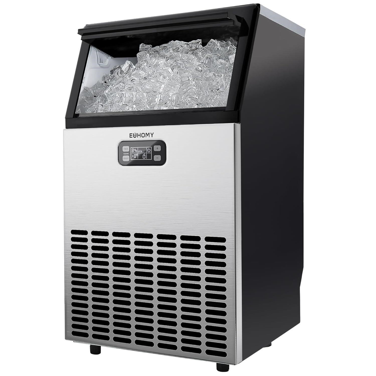 EUHOMY Ice Maker  100lbs/24H  33lbs Storage