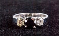 1.04ct Black & 0.50ct White Diamond Ring CRV $6660