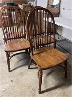 Five wooden kitchen chairs