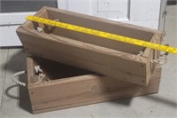 2 wooden window boxes