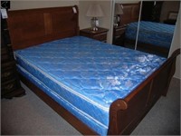 Queen size bed w/ box spring & mattress, frame