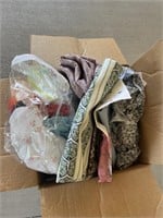 Box of quilting pieces