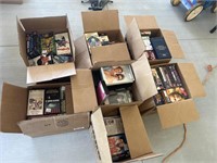 Seven boxes full of VHS movies