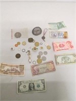 Lot of Vintage Foreign Money & Misc Smalls