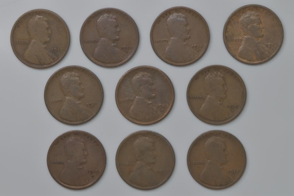 10 - Lincoln Head Cents D Mint Marks