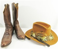 Cowboy Boots, Size 11, Beaver Cowboy Hat,