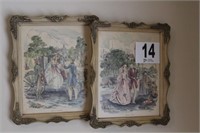 Two Framed Scenes 16.5 x 13.5