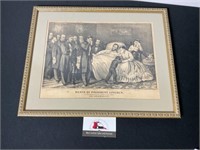 Framed Death of President Lincoln Print