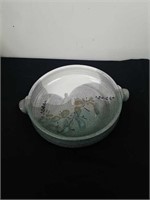 11 inch decorative stoneware dish marked Hawaii