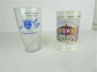 Old Style Beer Glass W/1984 Packers Schedule on