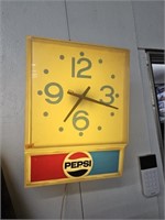 Vintage Pepsi clock lighted