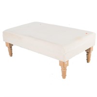 Contemporary pickled wood upholstered bench