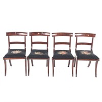 Four Regency mahogany klismos chairs