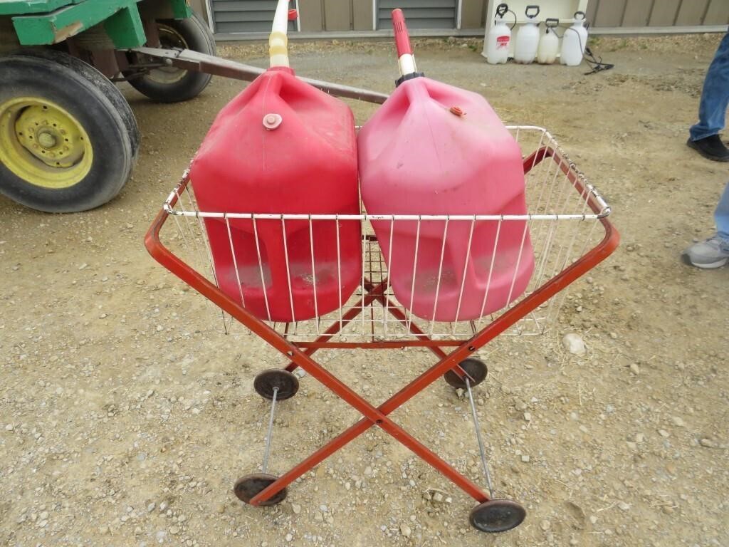 Gas cans & cart- 2 5-gal can