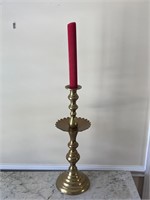 Vintage tall brass candle holder