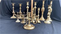 Vintage cast brass candle holder collection