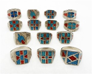 (14) TURQUOISE COLOR SOUTHWEST RINGS