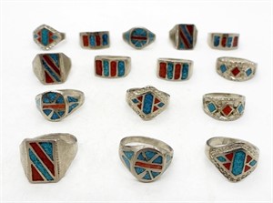 (15) TURQUOISE COLOR SOUTHWEST RINGS