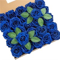 WFF4595  imoment 25pcs Fake Roses Royal Blue - 8"