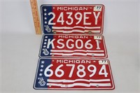 3 1977 Michigan License Plates Tags