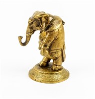 Brass Elephant Match Safe Matchstick Holder