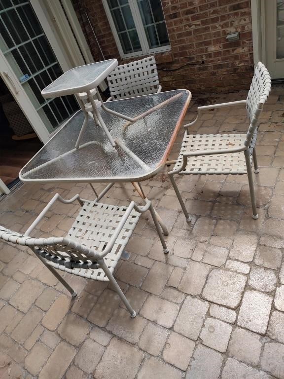 Patio Table, 3 Chairs, Side Table - Read Details
